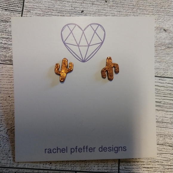 Cactus Studs hand carved saguaro cactus studs handmade by Rachel Pfeiffer - Picture 2 of 5
